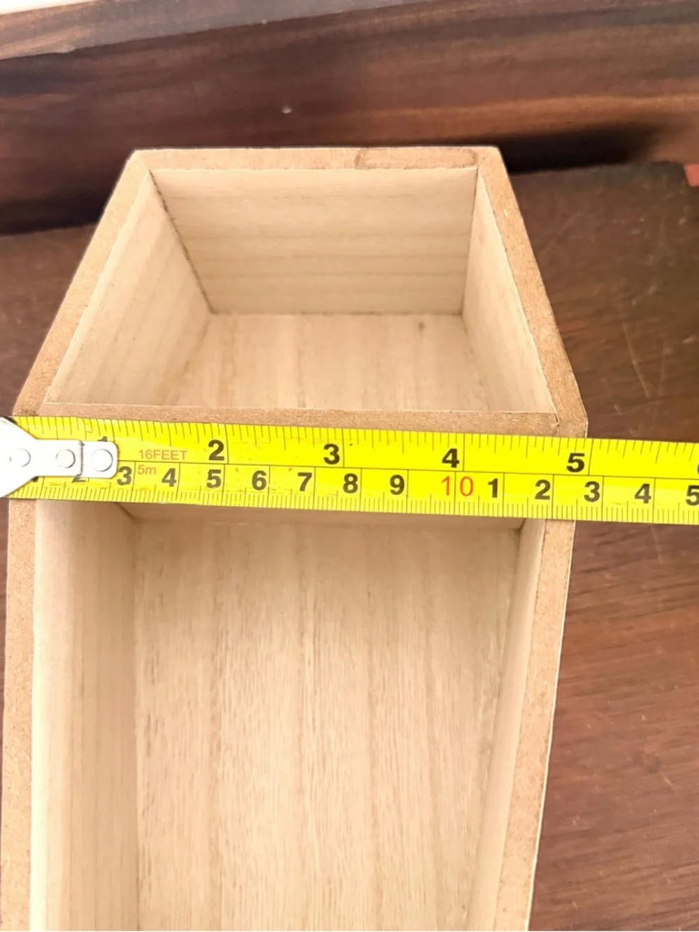 Wood Coffin Mini Display Shelf Wall Hanging Free Standing Small Organizer Shelf